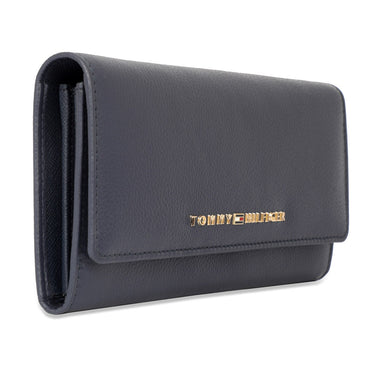 Tommy Hilfiger Mariam Womens Leather Flap Wallet Navy