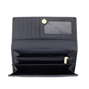 Tommy Hilfiger Mariam Womens Leather Flap Wallet Navy