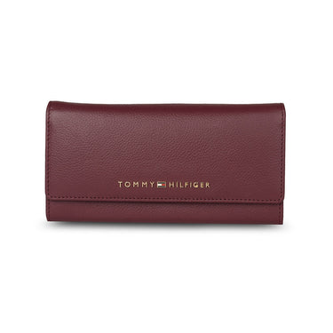 Tommy Hilfiger Mariam Womens Leather Flap Wallet wine