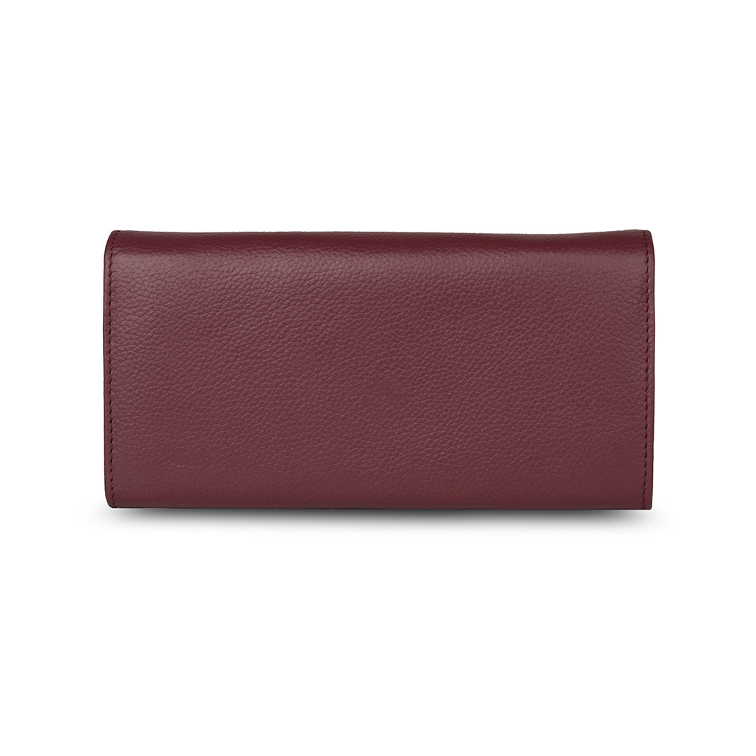 Tommy Hilfiger Mariam Womens Leather Flap Wallet wine