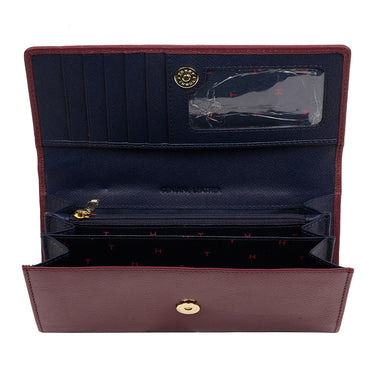 Tommy Hilfiger Mariam Womens Leather Flap Wallet wine