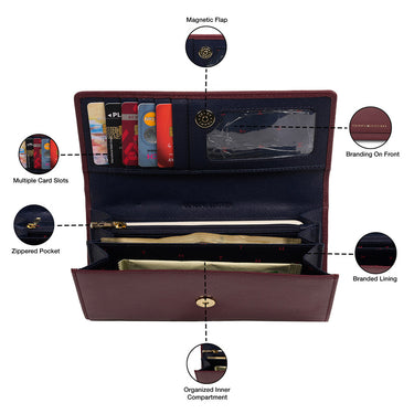 Tommy Hilfiger Mariam Womens Leather Flap Wallet wine