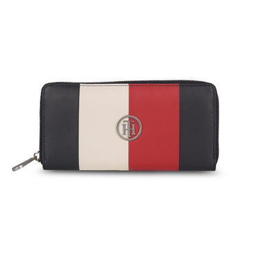 Tommy Hilfiger Amari Womens Leather Zip Around Wallet Navy