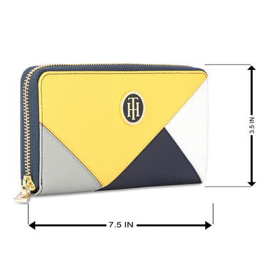 Tommy Hilfiger Natalee Womens Leather Zip Around Wallet yellow