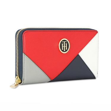 Tommy Hilfiger Natalee Womens Leather Zip Around Wallet Navy