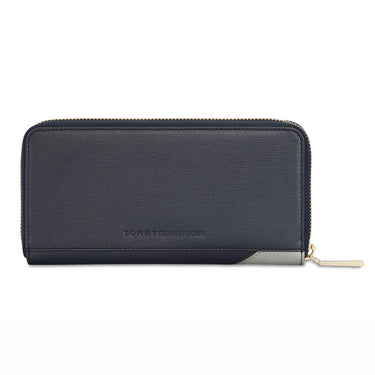 Tommy Hilfiger Natalee Womens Leather Zip Around Wallet Navy
