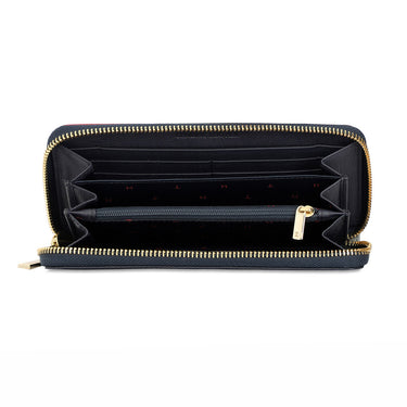 Tommy Hilfiger Natalee Womens Leather Zip Around Wallet Navy