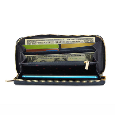 Tommy Hilfiger Natalee Womens Leather Zip Around Wallet Navy