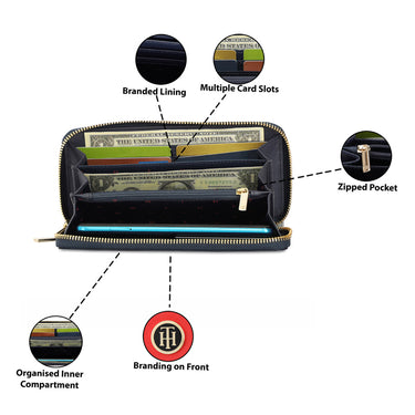 Tommy Hilfiger Natalee Womens Leather Zip Around Wallet Navy