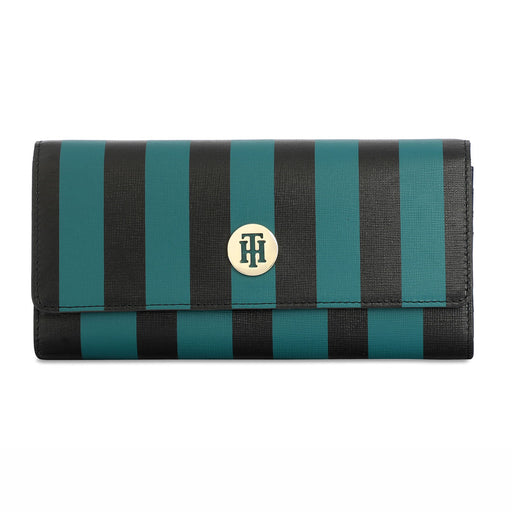 Tommy Hilfiger Nathalie Womens Leather Flap Wallet Green