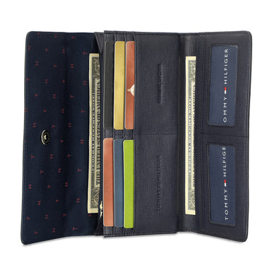 Tommy Hilfiger Nathalie Womens Leather Flap Wallet Green