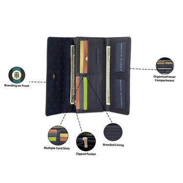 Tommy Hilfiger Nathalie Womens Leather Flap Wallet Green