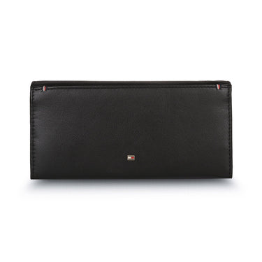 Tommy Hilfiger Taliyah Womens Leather Flap Wallet Black