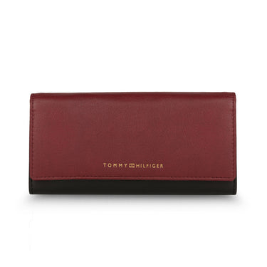 Tommy Hilfiger Taliyah Womens Leather Flap Wallet Burgundy