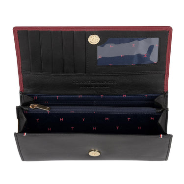 Tommy Hilfiger Taliyah Womens Leather Flap Wallet Burgundy
