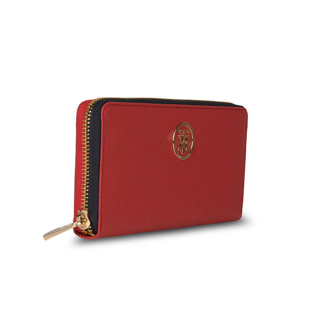 Tommy Hilfiger Claudia Womens Leather Zip Around Wallet Red