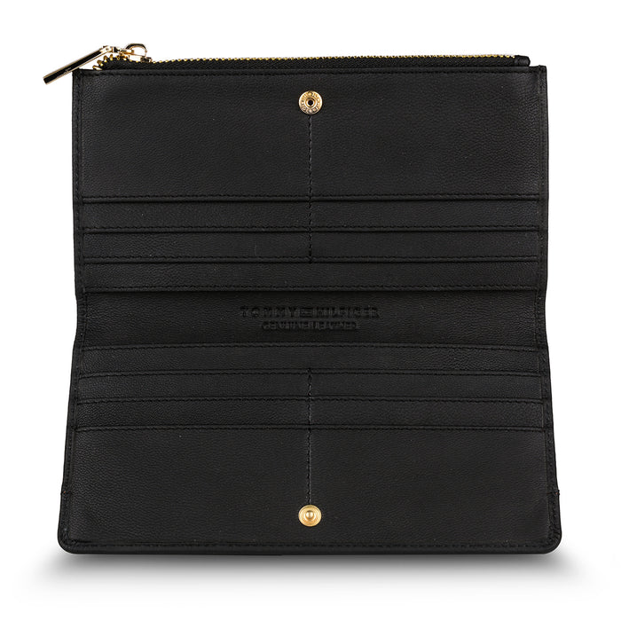 Tommy Hilfiger Sherlyn Womens Leather Tri Fold Wallet Black