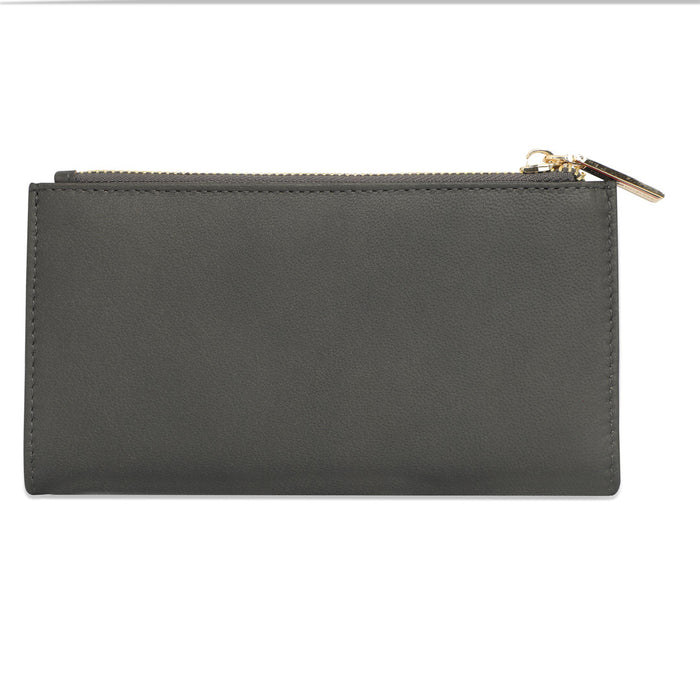 Tommy Hilfiger Sherlyn Womens Leather Tri Fold Wallet grey