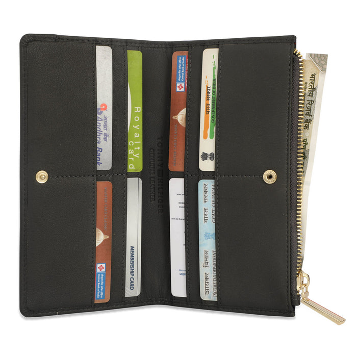 Tommy Hilfiger Sherlyn Womens Leather Tri Fold Wallet grey