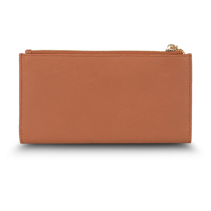 Tommy Hilfiger Sherlyn Womens Leather Tri Fold Wallet Tan