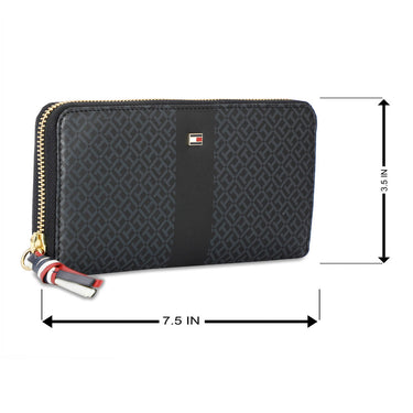 Tommy Hilfiger Yaritza Womens Leather Zip Around Wallet Black