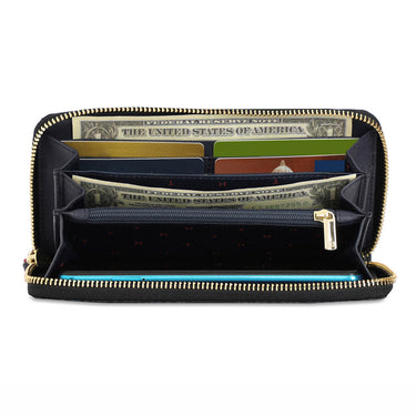 Tommy Hilfiger Yaritza Womens Leather Zip Around Wallet Black