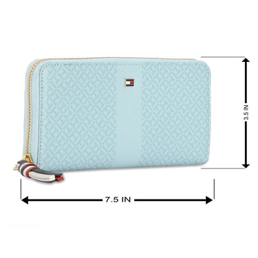 Tommy Hilfiger Yaritza Womens Leather Zip Around Wallet Blue