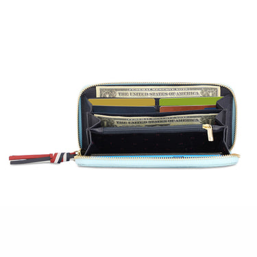 Tommy Hilfiger Yaritza Womens Leather Zip Around Wallet Blue