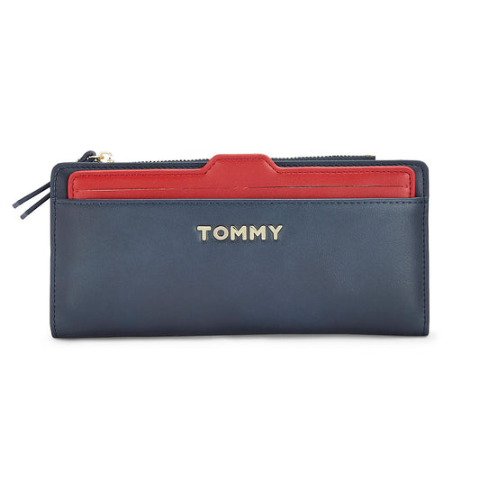 Tommy Hilfiger Mariah Plus Womenbs Vegan Leather Wallet Navy