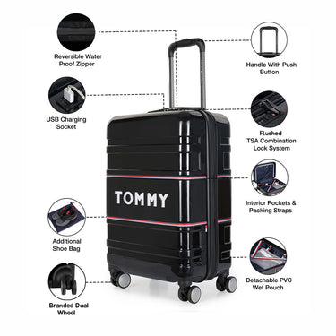 Tommy Hilfiger Wall Street Unisex Hard Luggage Black