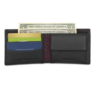 Tommy Hilfiger Riley Men Leather Global Coin Wallet Black