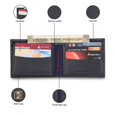 Tommy Hilfiger Cody Menbs Leather Global Coin Wallet Navy