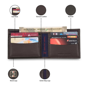 Tommy Hilfiger Cody Menbs Leather Global Coin Wallet Brown