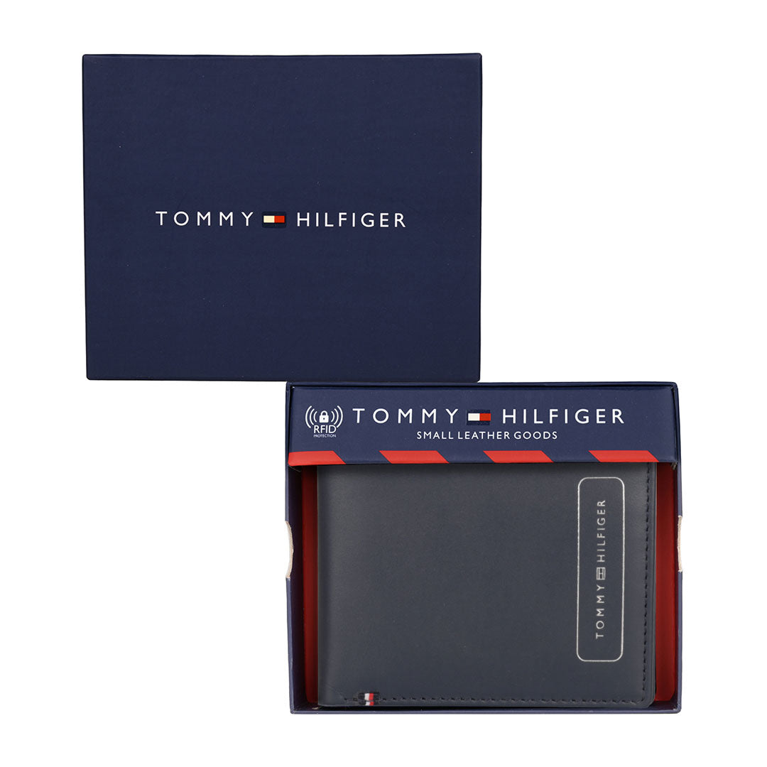 Tommy Hilfiger Seth Mens Leather Global Coin Wallet Blue