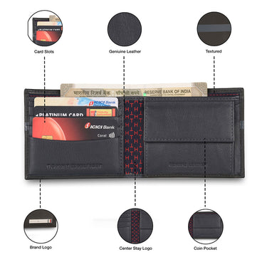 Tommy Hilfiger Arthur Men Leather Global Coin Wallet Black