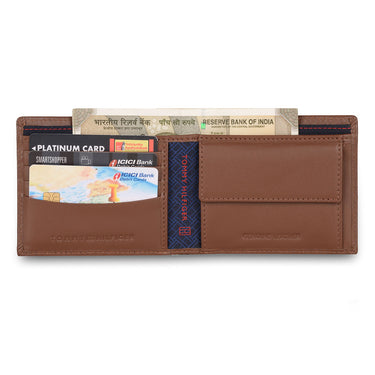 Tommy Hilfiger Cyril Men Leather Global Coin Wallet Tan