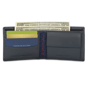 Tommy Hilfiger Cyril Men Leather Global Coin Wallet Navy
