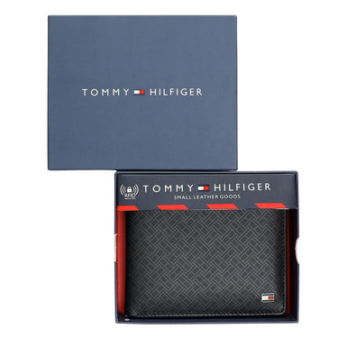 Tommy Hilfiger Anton Men Leather Passcase Wallet Black