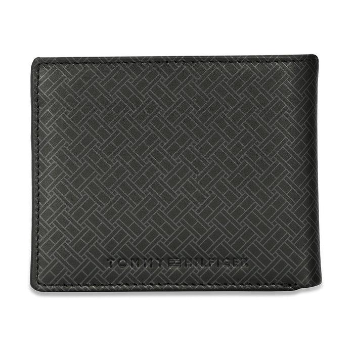 Tommy Hilfiger Anton Men Leather Passcase Wallet Black