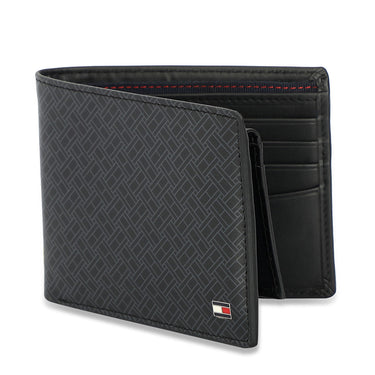 Tommy Hilfiger Anton Men Leather Passcase Wallet Black