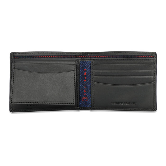 Tommy Hilfiger Anton Men Leather Passcase Wallet Black