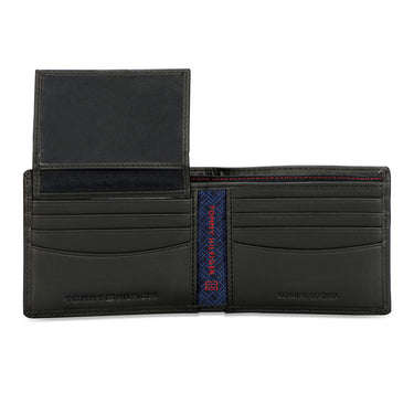 Tommy Hilfiger Anton Men Leather Passcase Wallet Black