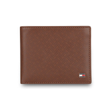 Tommy Hilfiger Anton Men Leather Passcase Wallet tan