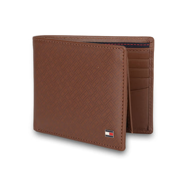 Tommy Hilfiger Anton Men Leather Passcase Wallet tan