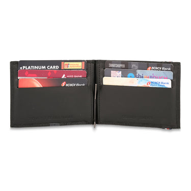 Tommy Hilfiger Joel Mens Leather Money Clip Wallet Black