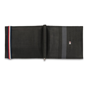 Tommy Hilfiger Joel Mens Leather Money Clip Wallet Black