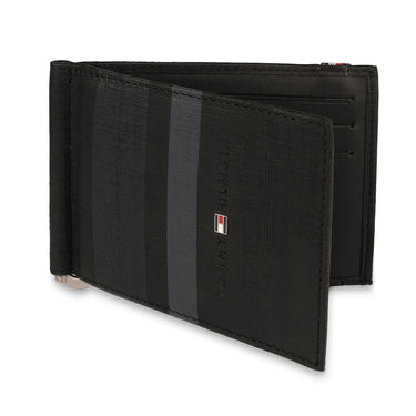 Tommy Hilfiger Joel Mens Leather Money Clip Wallet Black