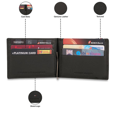 Tommy Hilfiger Riley Men Leather Money Clip Black