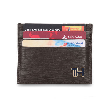 Tommy Hilfiger Finn Menbs Leather Card Holder Brown