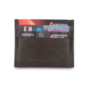 Tommy Hilfiger Finn Menbs Leather Card Holder Brown